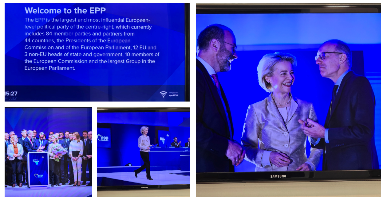 EPP photos sur l'écran de télévision